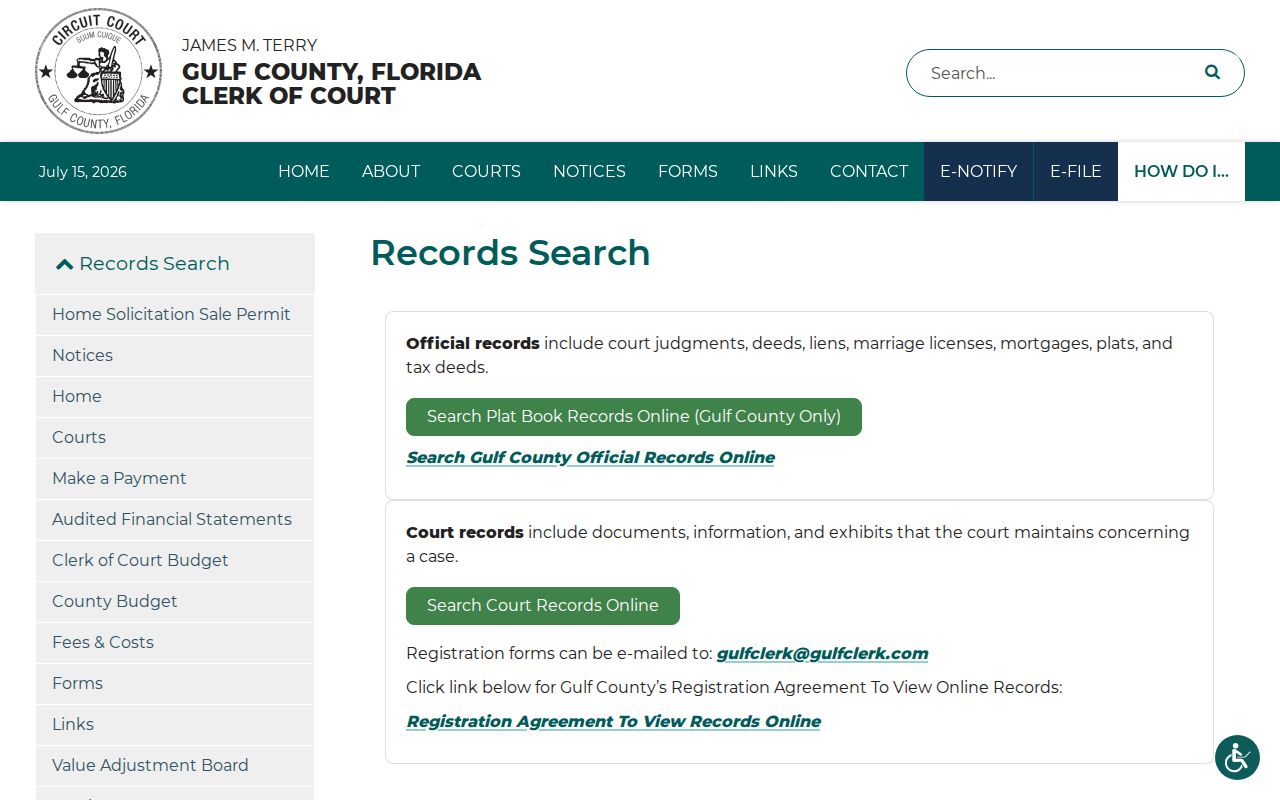 Gulf County clerk search for detention release authority